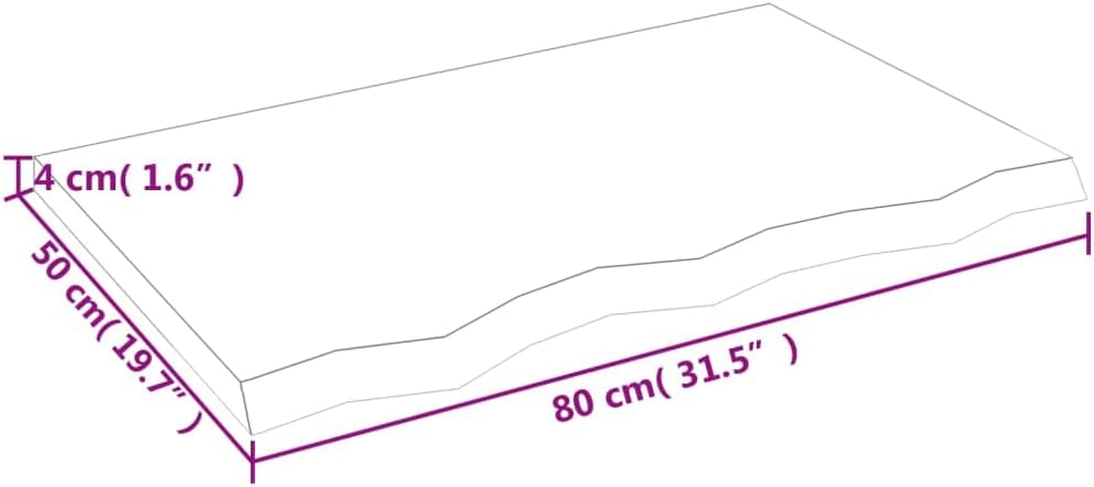 vidaXL Waschtischplatte, Multifunktional Arbeitsplatte mit Naturkante, Waschtischkonsole Tischplatte