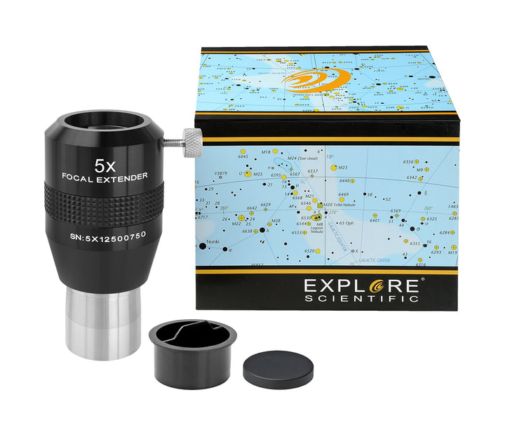 Explore Scientific Fokal Extender 5x 31,7mm/1.25" Barlowlinse zur Erhöhung der Brennweite für Telesk
