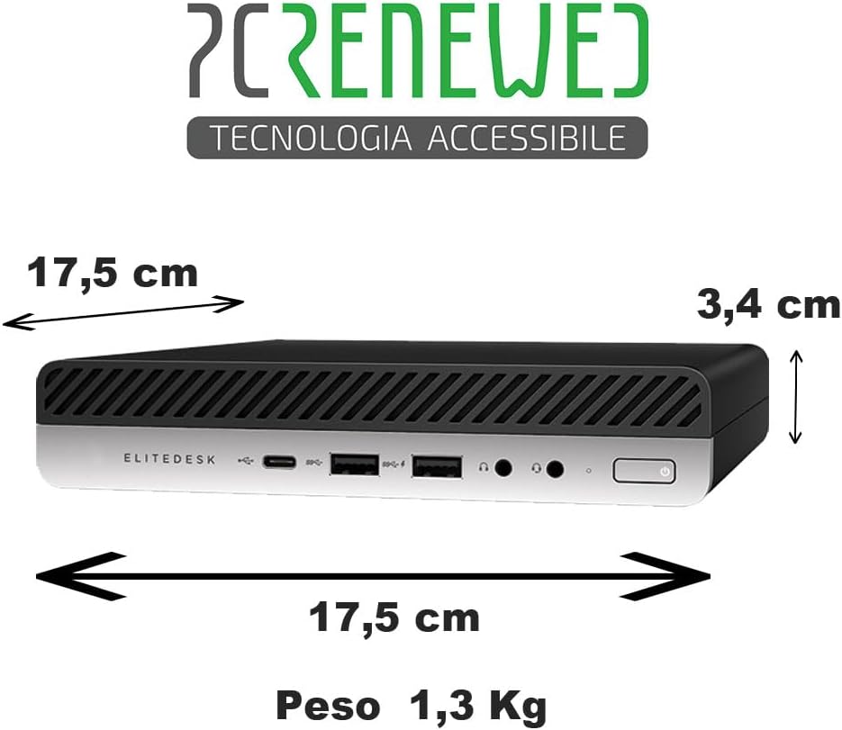 HP EliteDesk 705 G4 Mini PC Desktop, Windows 10 Pro Office 2021 AMD Ryzen 5 Pro 2400GE 3.20 GHz, RAM