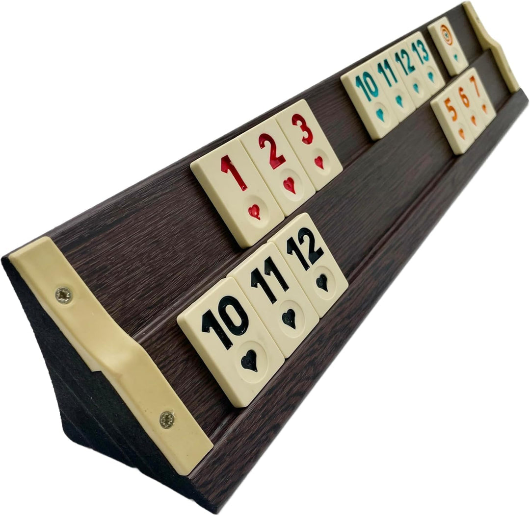 Generisch OkeyKub-Premium Rummy, Rommé, Okey Set aus zweifarbigem Holz mit Stabiler Tragetasche