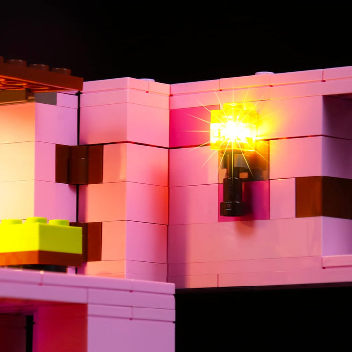 BrickBling Led Licht Set für Lego 21170 Minecraft Das Schweinehaus Bauset (Nur DIY-Beleuchtungsset,