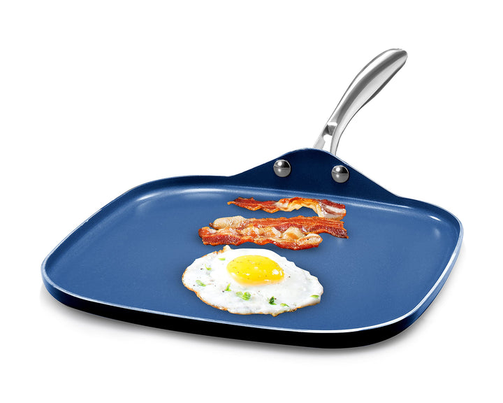 Granitestone Antihaftbeschichtete 10,5-Zoll-Grillpfanne/Flachgrill mit extrem haltbarer, dreifach be