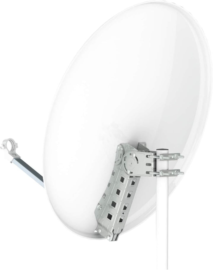 Opticum X80 Satelliten-Antenne (80 cm, Stahl - lichtgrau, TÜV zertifiziert, mit Twin LNB LTP-04H) li