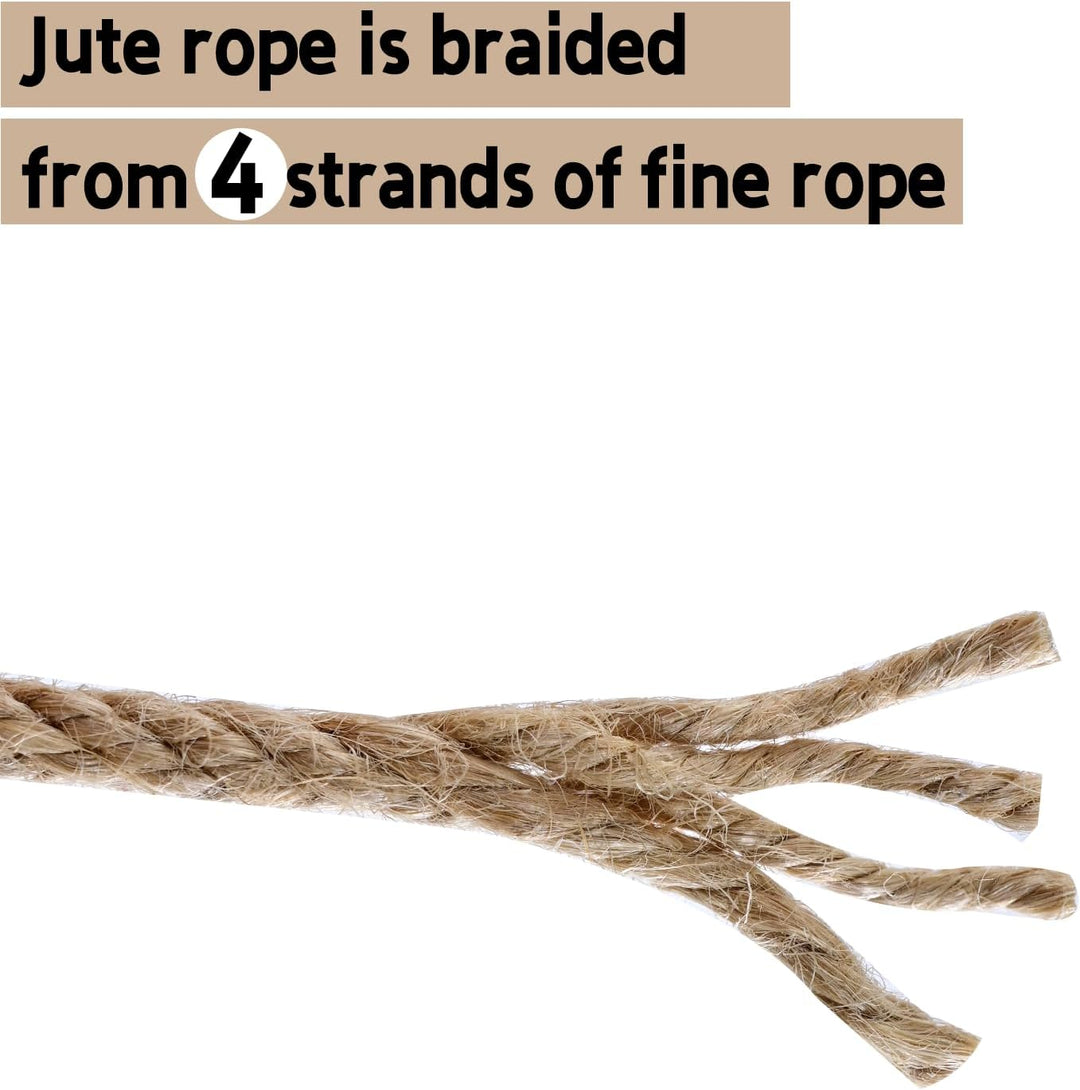 Juteschnur, Juteseil 8mm 20M Kordel Natur Hanfseil für Garten Schnur Paketschnur Pflanzen Kordel Bas