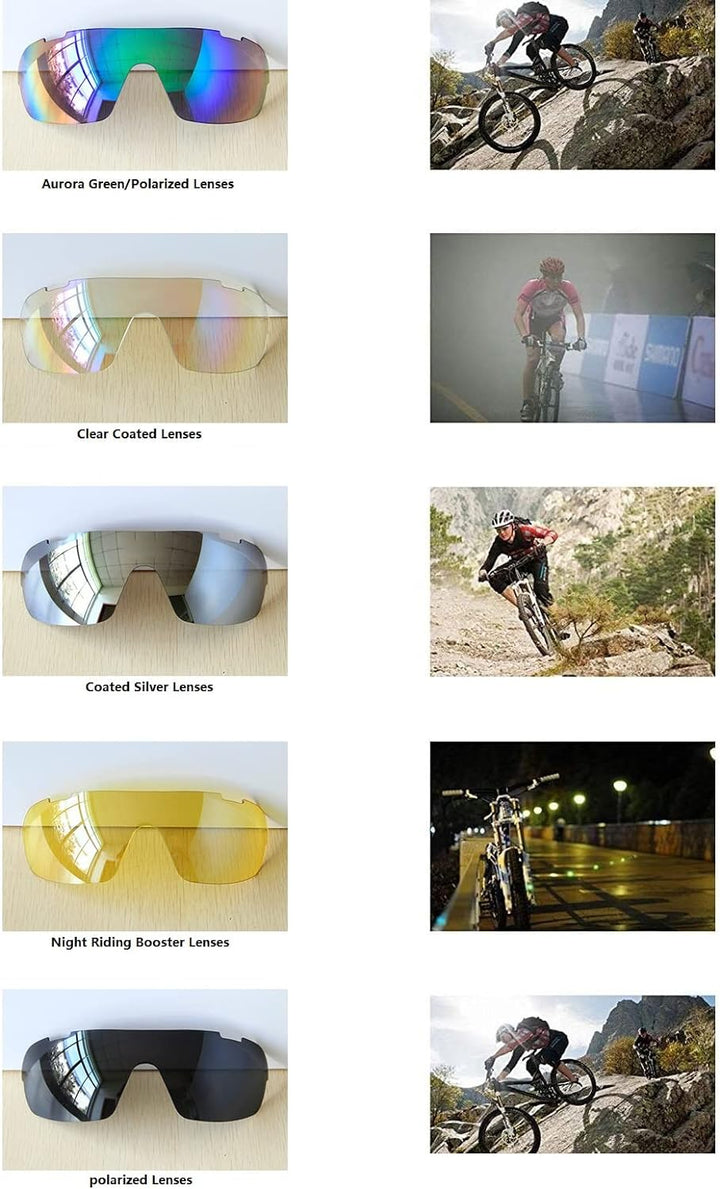 SAWUTPV Fahrradbrille Winddicht Herren Damen TR90 Rahmen Polarisiert Radfahren Ganzer Rahmen MTB Spo