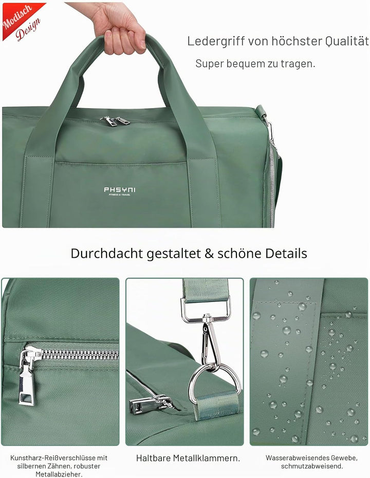 19 Zoll Sporttasche Reisetasche für Damen und Herren,wasserdichte Handgepäcktasche,Trainingstasche f