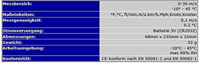 OCS.tec Windmessgerät Windmesser Anemometer Segeln Surfen Wind Messer Messgerät WM1