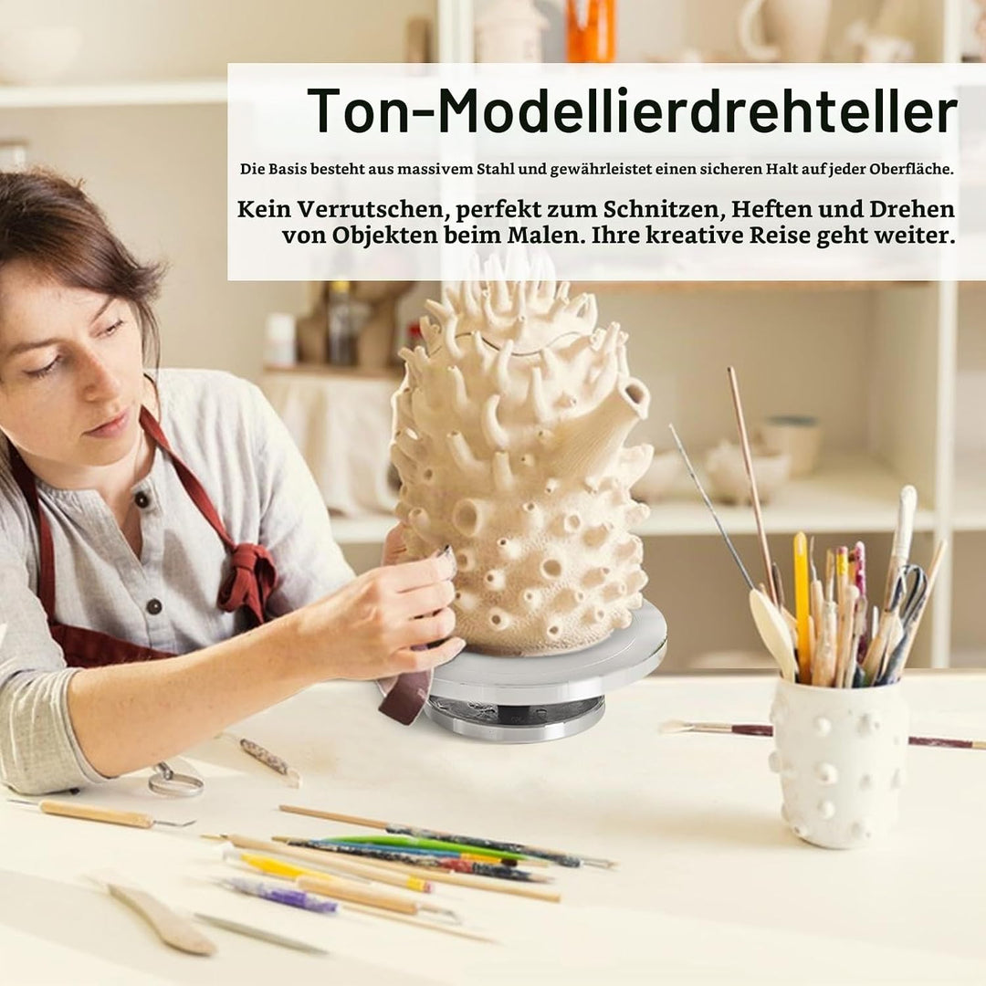 Töpferscheibe, 30cm Aluminium-Drehscheibe Craft Clay Drehteller DIY Tonwerkzeuge Doppelseitige Kuche