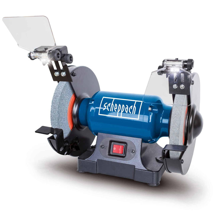 Scheppach Doppelschleifer SM200L Schleifgerät | 500W Leistung | Verstellbarer Funkenschutz | Schleif