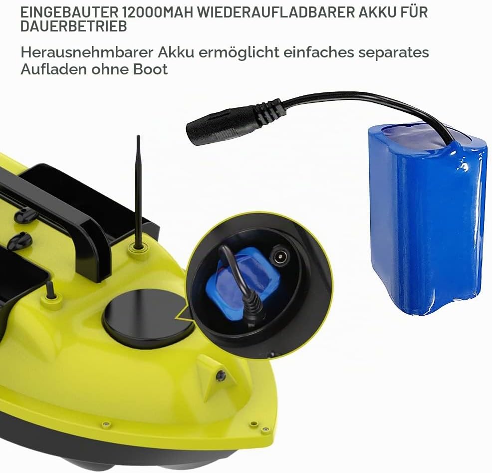 Sunydog D18B 7,4 V Batterieersatz &amp; GPS Fischerköderboot 12000mAh Battery, 12000mAh Battery