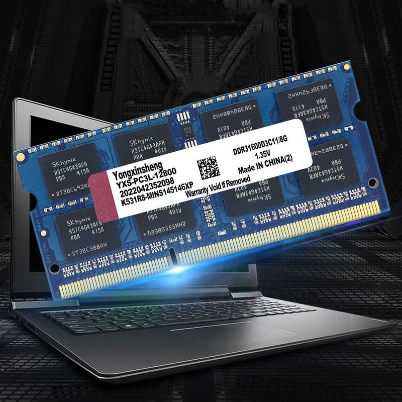 DDR3 / DDR3L 16GB Kit (8GBx2) Laptop RAM 1600MHz PC3-12800 / PC3L-12800 SODIMM Non-ECC Unbuffered 1.