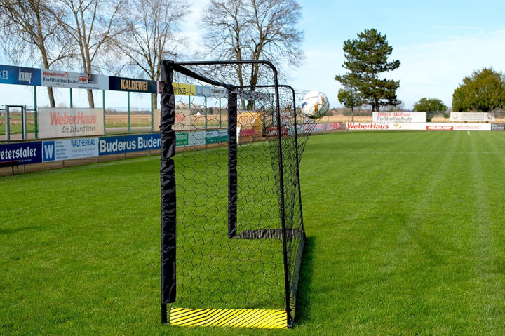 Fussballtor aus Stahl - Verschiedene Grösse - Schwarz - Bodenverankerung und Transporttasche inkl. 5