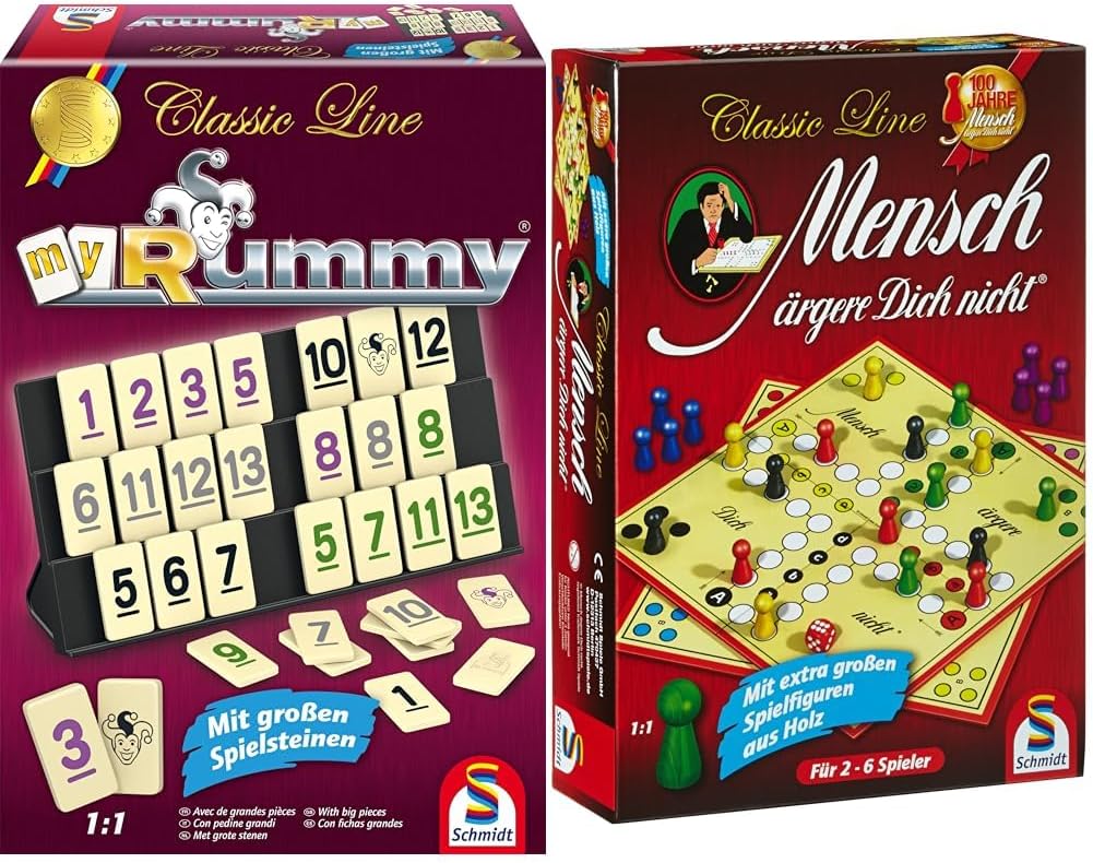 Schmidt Spiele 49282 - Classic Line MyRummy, Legespiel mit grossen Spielsteinen & 49085 Classic Line