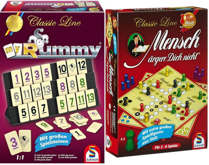 Schmidt Spiele 49282 - Classic Line MyRummy, Legespiel mit grossen Spielsteinen & 49085 Classic Line