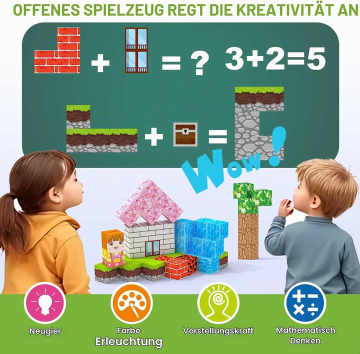 Magnetische Bausteine 100 PCS 2CM Magnetbausteine für Kinder ab 3 Jahre Magnetic Blocks, Montessori