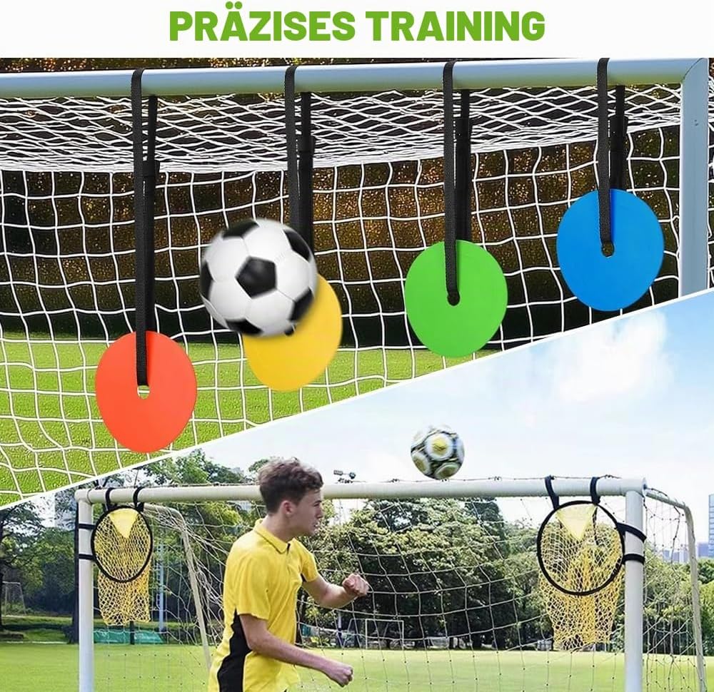 Fussballtor Zielnetz 2 Stück, 45 x 60CM Fussballtor Zubehör, Bins Fussballtore mit 5 Beweglicher Zie