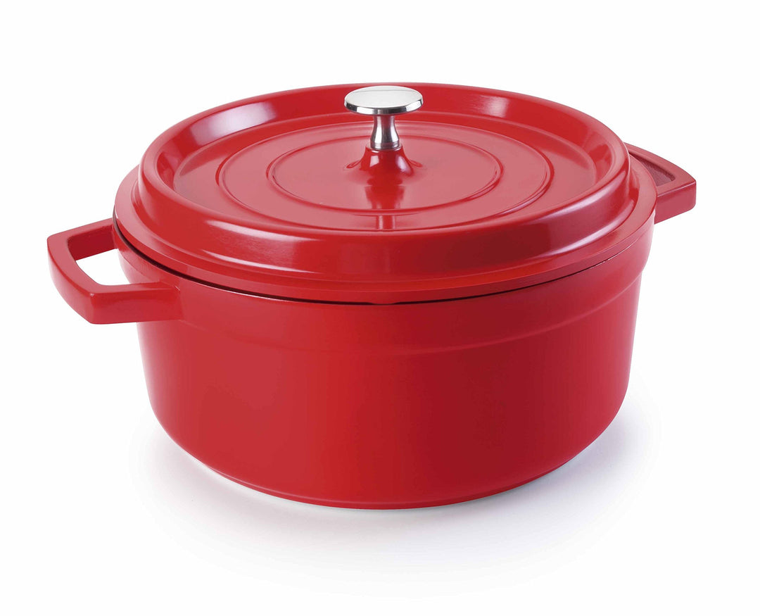 Lacor 25928 Rotbratentopf 28 cm, Giessen Aluminium Rot 28 cm Rund, Rot 28 cm Rund