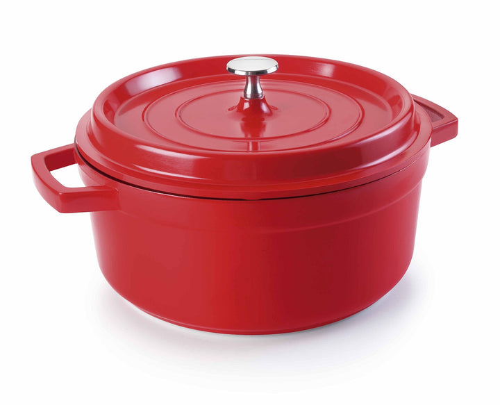 Lacor 25928 Rotbratentopf 28 cm, Giessen Aluminium Rot 28 cm Rund, Rot 28 cm Rund