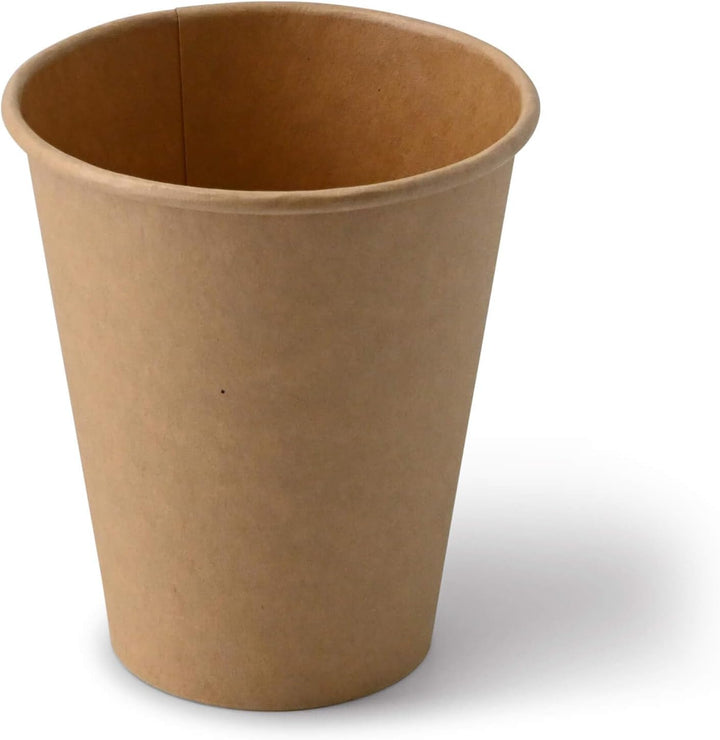 BIOZOYG 250 Stück 250 ml / 10 oz braune Pappbecher Ø 90 mm | umweltfreundlich, recycelbar &amp; ungeblei