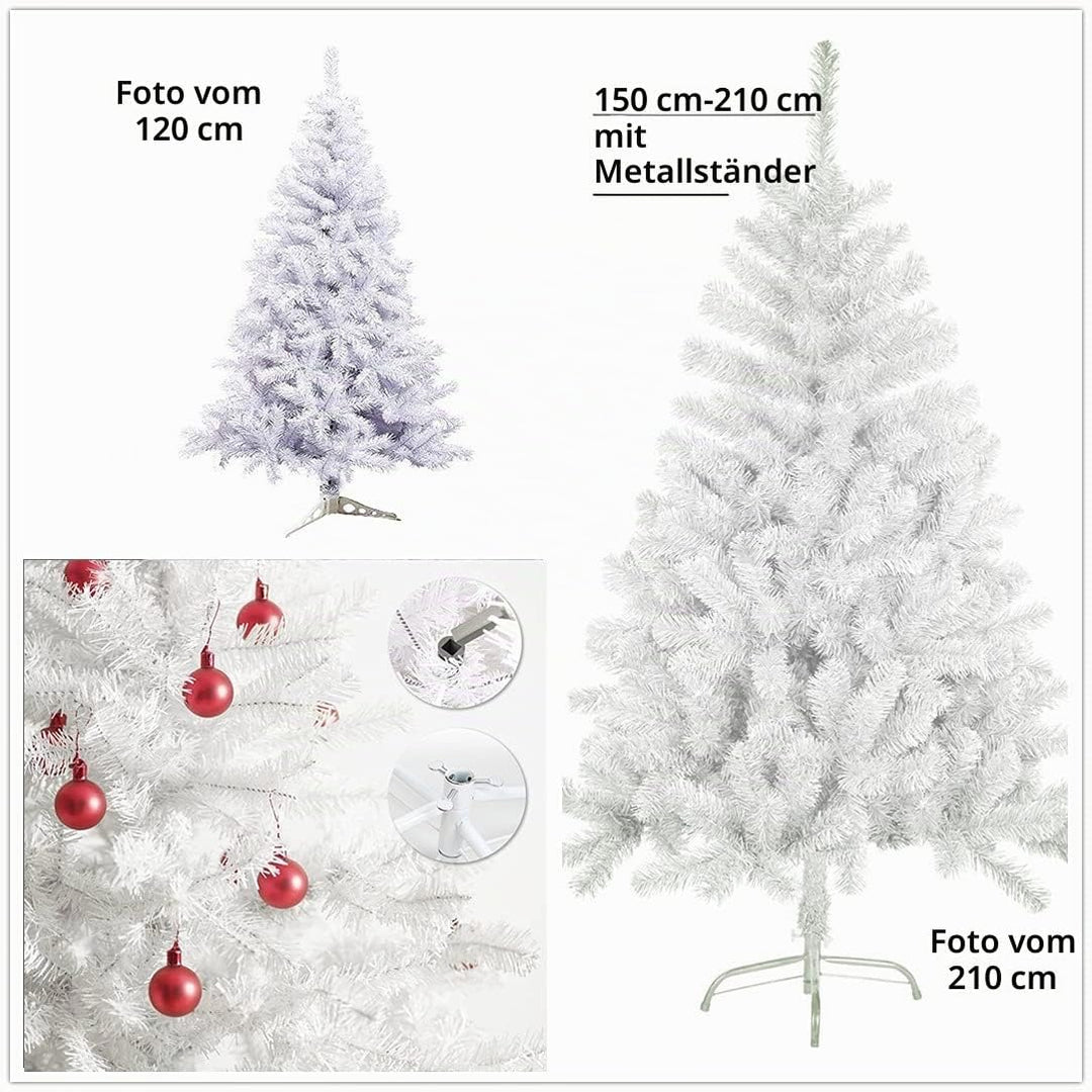 SOLAGUA NAVIDAD Künstlicher Weihnachtsbaum, Lametta-Blatt-Tanne 120–210cm Bäume mit Metallunterstütz
