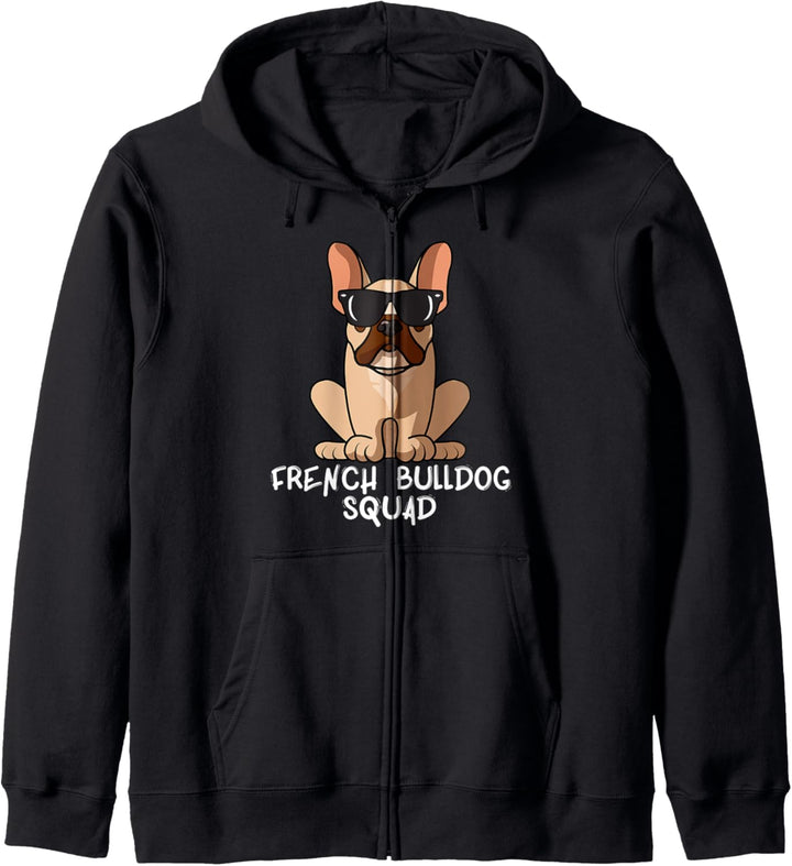Coole französische Bulldogge Kader Hund Mama Hund Papa Kapuzenjacke