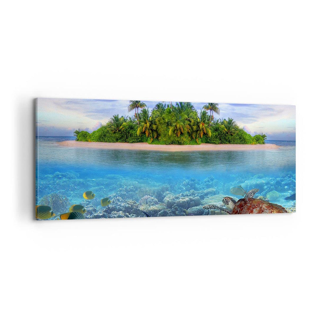 Wandbilder Dekoration Wohnzimmer Strand lagune wasser ozean Panorama Bilder auf Leinwand 120x50cm Le