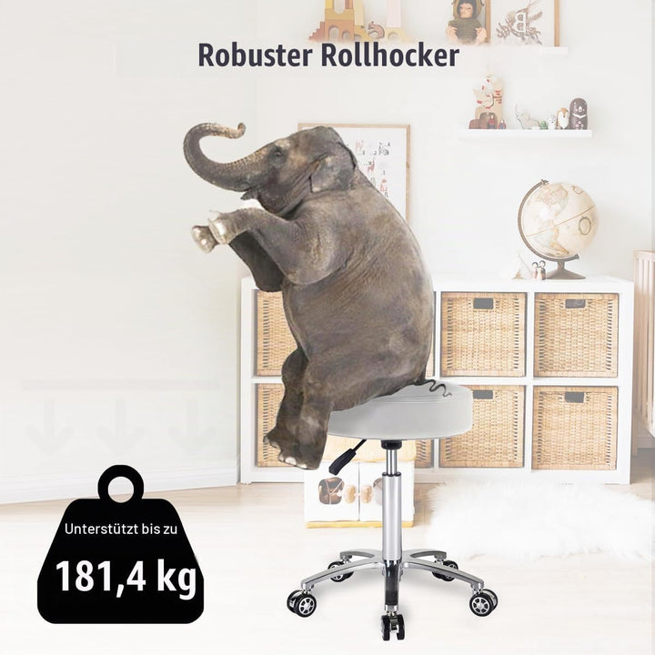 Antlu Rollhocker Höhenverstellbar Hocker Mit Rollen Drehhocker Arbeitshocker Bürohocker Sitzhocker (