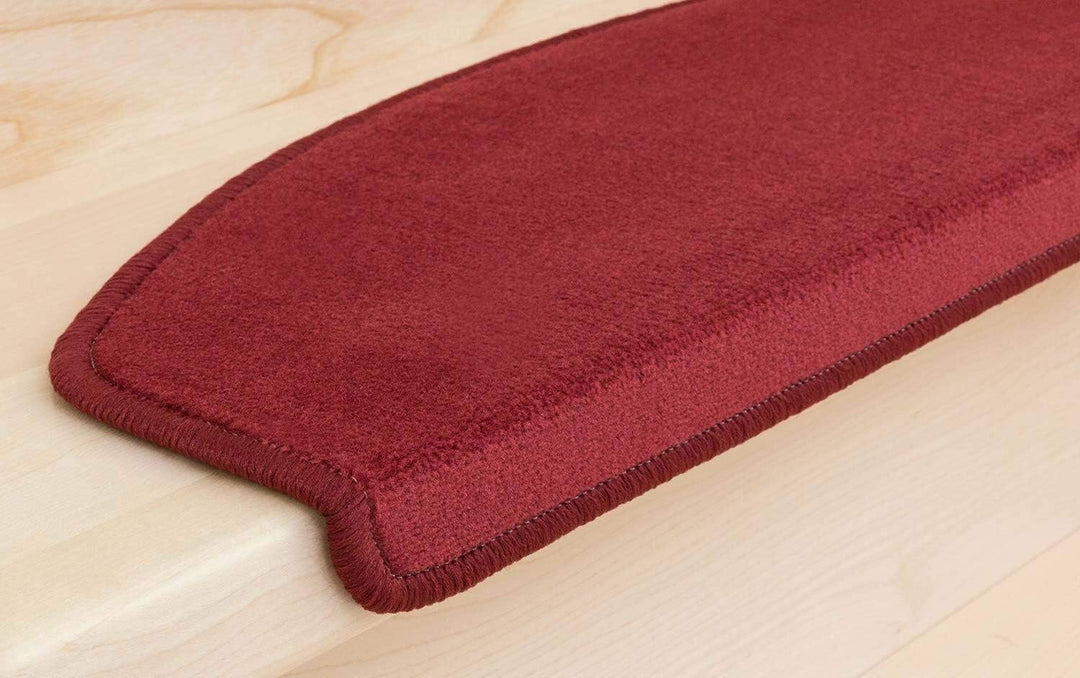 Kettelservice-Metzker® Stufenmatten Vorwerk Uni Antares Halbrund 65x24x4cm Bordeaux 28 Stück, Bordea