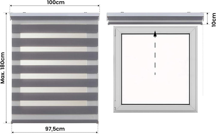 STORESDECO Doppelrollo, Duo Rollo für Fenster und Türen, Zebra Rollo Lichtdurchlässig und verdunkeln