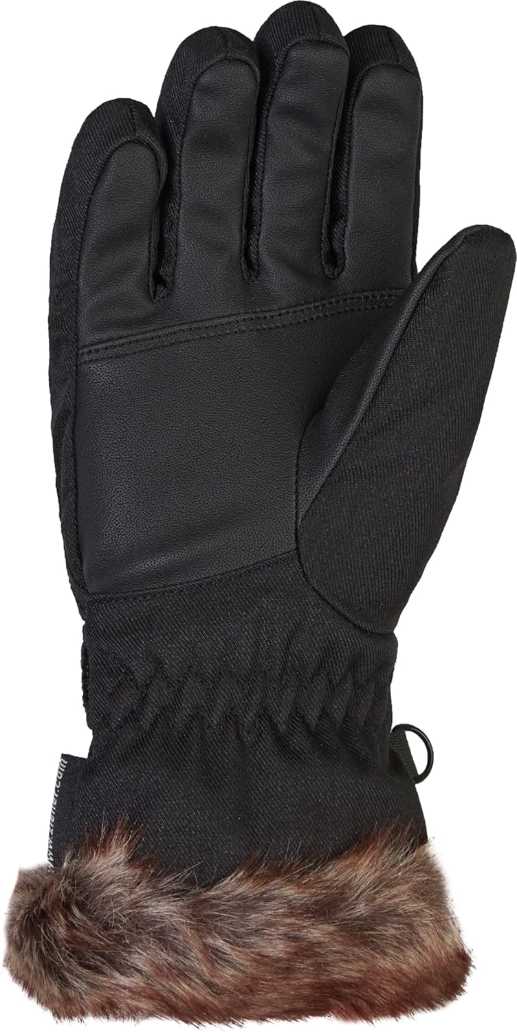 Ziener Mädchen LIM GIRLS glove junior Ski-Handschuhe / Wintersport |warm, atmungsaktiv 7.5 black-str