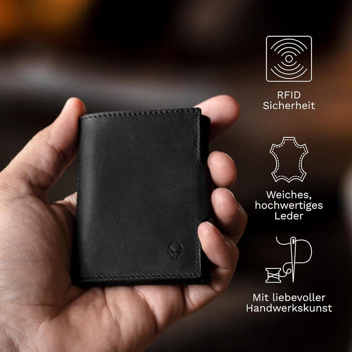 DONBOLSO Wallet NextGen Leder I Slim Wallet mit Münzfach I Geldbeutel mit RFID Schutz I Kartenetui b
