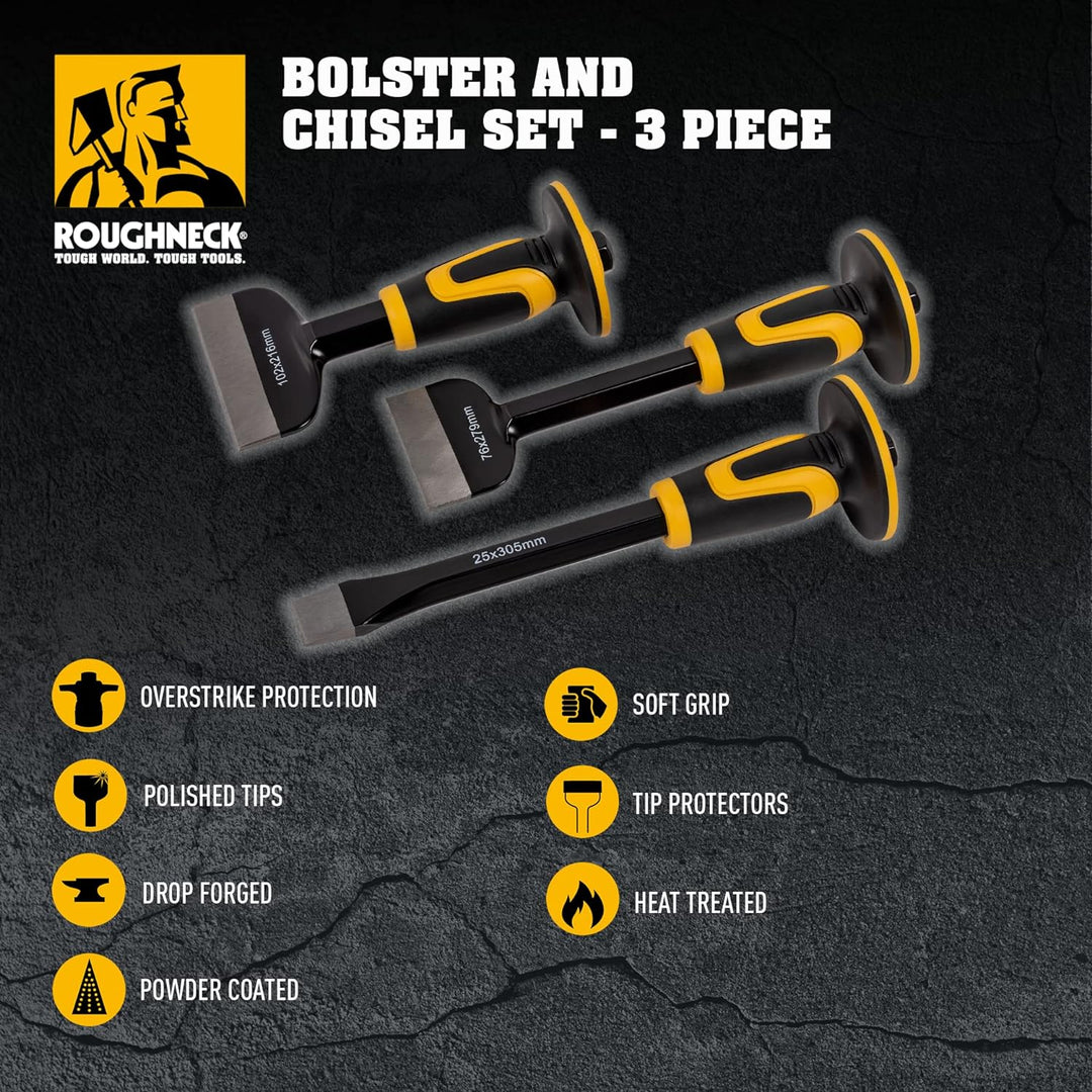 Roughneck ROU31993 Meissel- und Flachmeissel-Set, 3-teilig