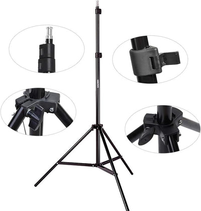 HAKUTATZ® Profi Fotostudio LED Dauerlicht Set Hintergrundsystem mit Schutztasche Studiosets (HK-9),