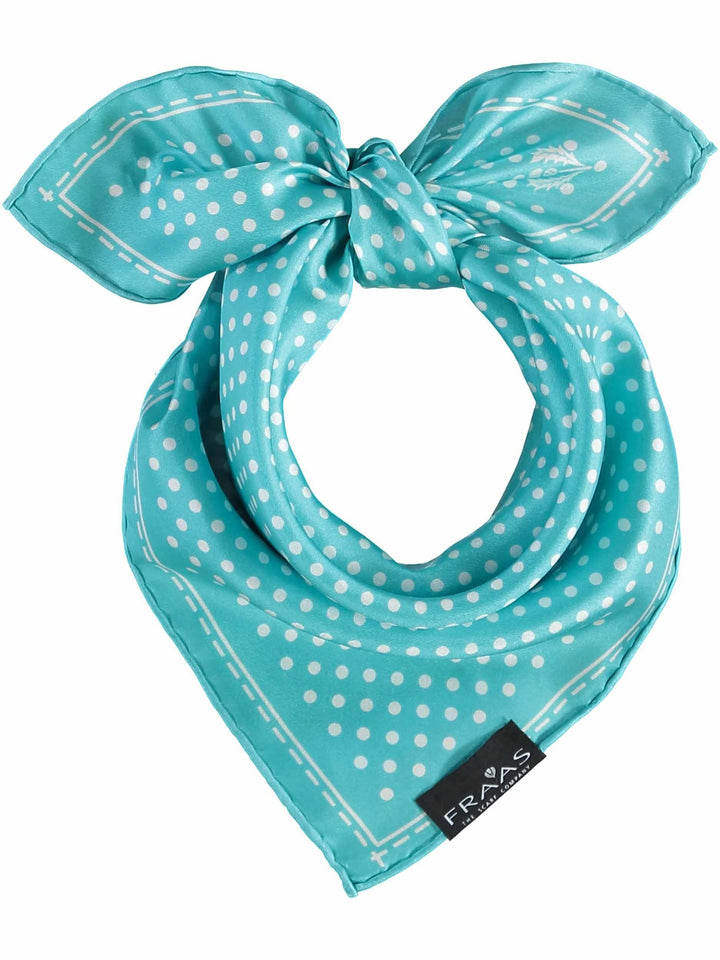 FRAAS Halstuch Damen gepunktet - 51 x 51 cm Grösse - Nickituch Seide - Seidentuch für Damen mit Polk