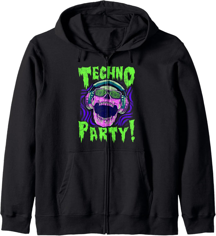 Techno Party | Techno Horror Halloween Techno Music Kapuzenjacke