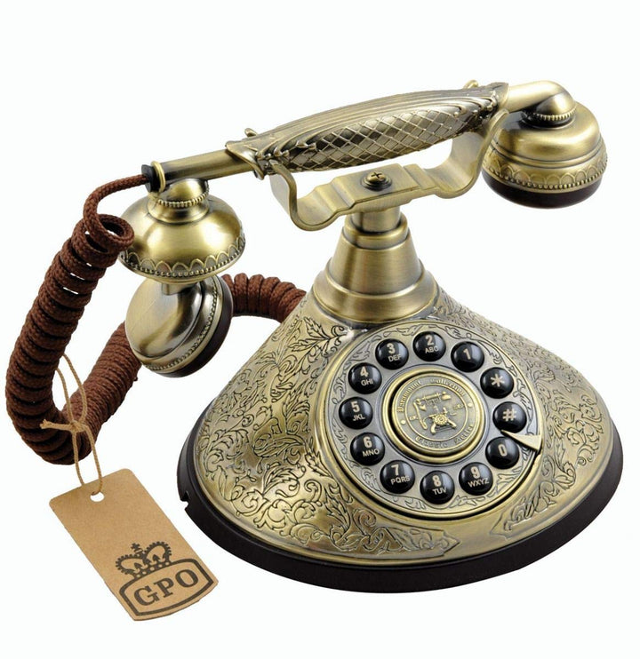 GPO Duchess Vintage drucktastentelefon 1935SPUSH mit Textilschnur- Bronze
