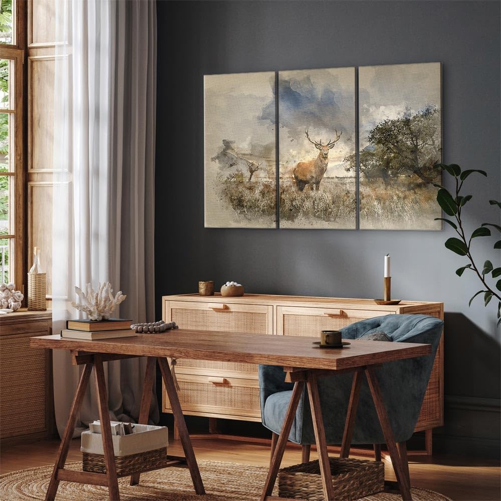 murando Akustikbild Hirsch 120x80 cm Bilder Akustikschaum Hochleistungsschallabsorber Schallschutz L