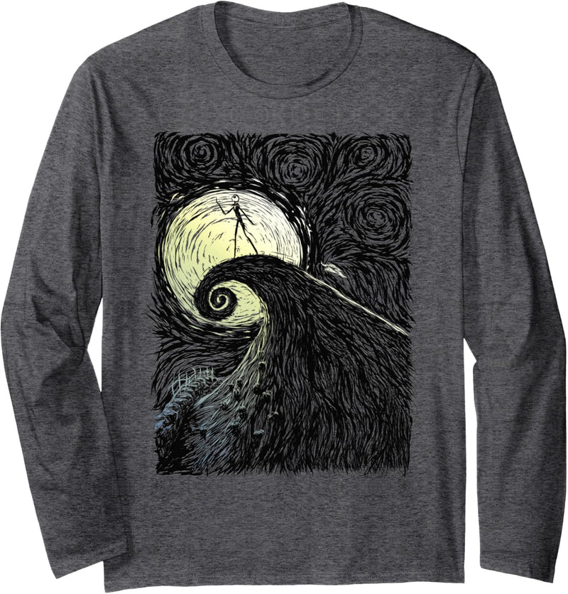 Disney The Nightmare Before Christmas Spiral Hill Portrait Langarmshirt