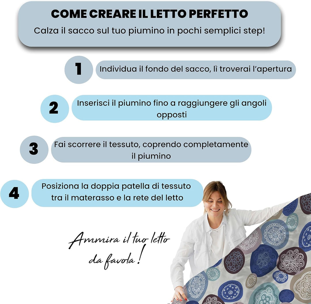 Italian Bed Linen Fantasy Bettbezug, Mikrofaser, murrine, kleine Doppelte Murrine kleine Doppelte, M