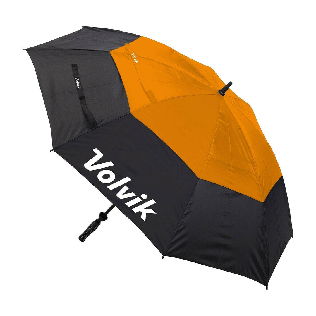 Volvik Golf Regenschirm Automatik XXL 157 cm hoch Regenwindschutz Doppelschicht Fiberglas, schwarz/o