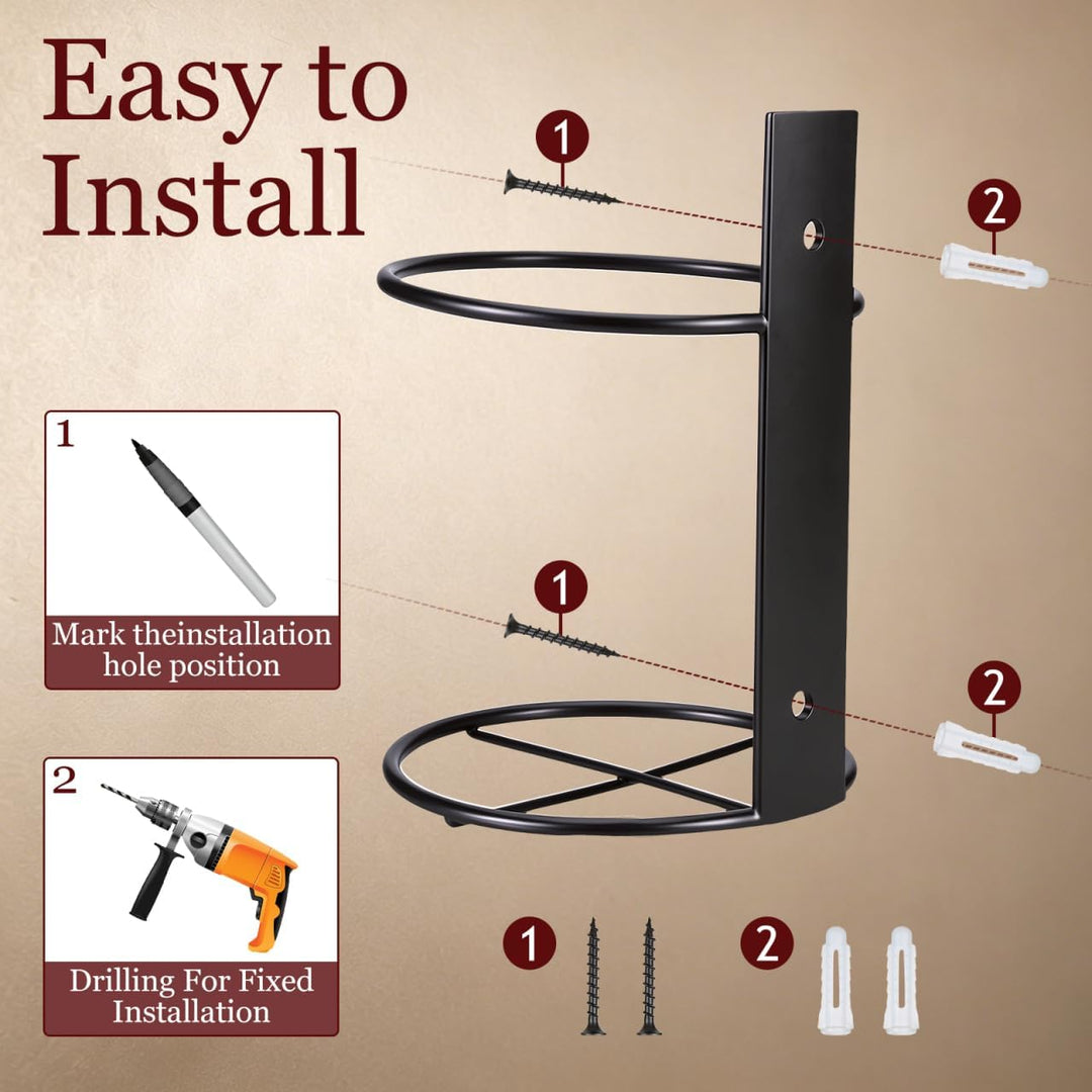 Cabilock 6Pcs Weinregal Wand Weinhalter Metall Rotwein Display Stand Einzelflaschenhalter für Hausba