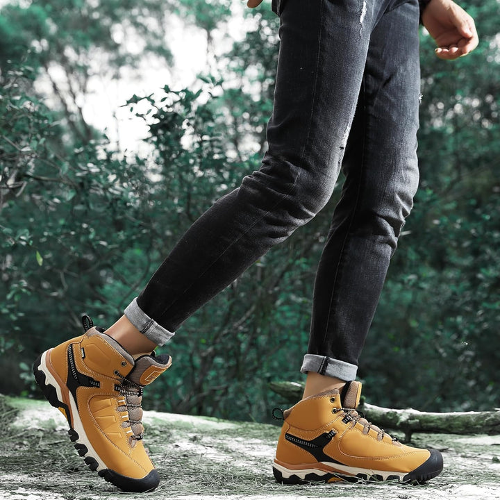 AX BOXING Winterschuhe Herren Gefüttert Winterstiefel Warm Wanderschuhe Draussen Winterboots Rutschf