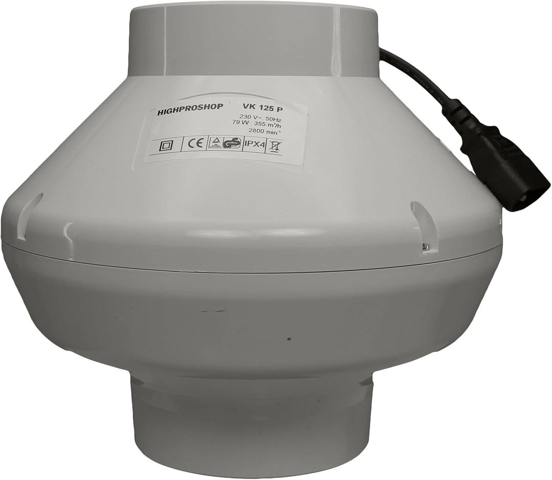 Rohrlüfter Vents VK 125 Un Thermostat + Regler 355 m³/h (125mm)