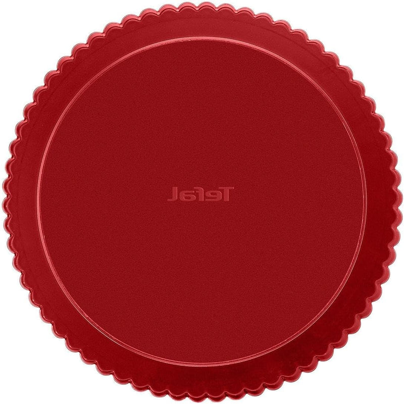 Tefal j1641514 Tart Mould Loose Base, Stahl, 28 cm, rot