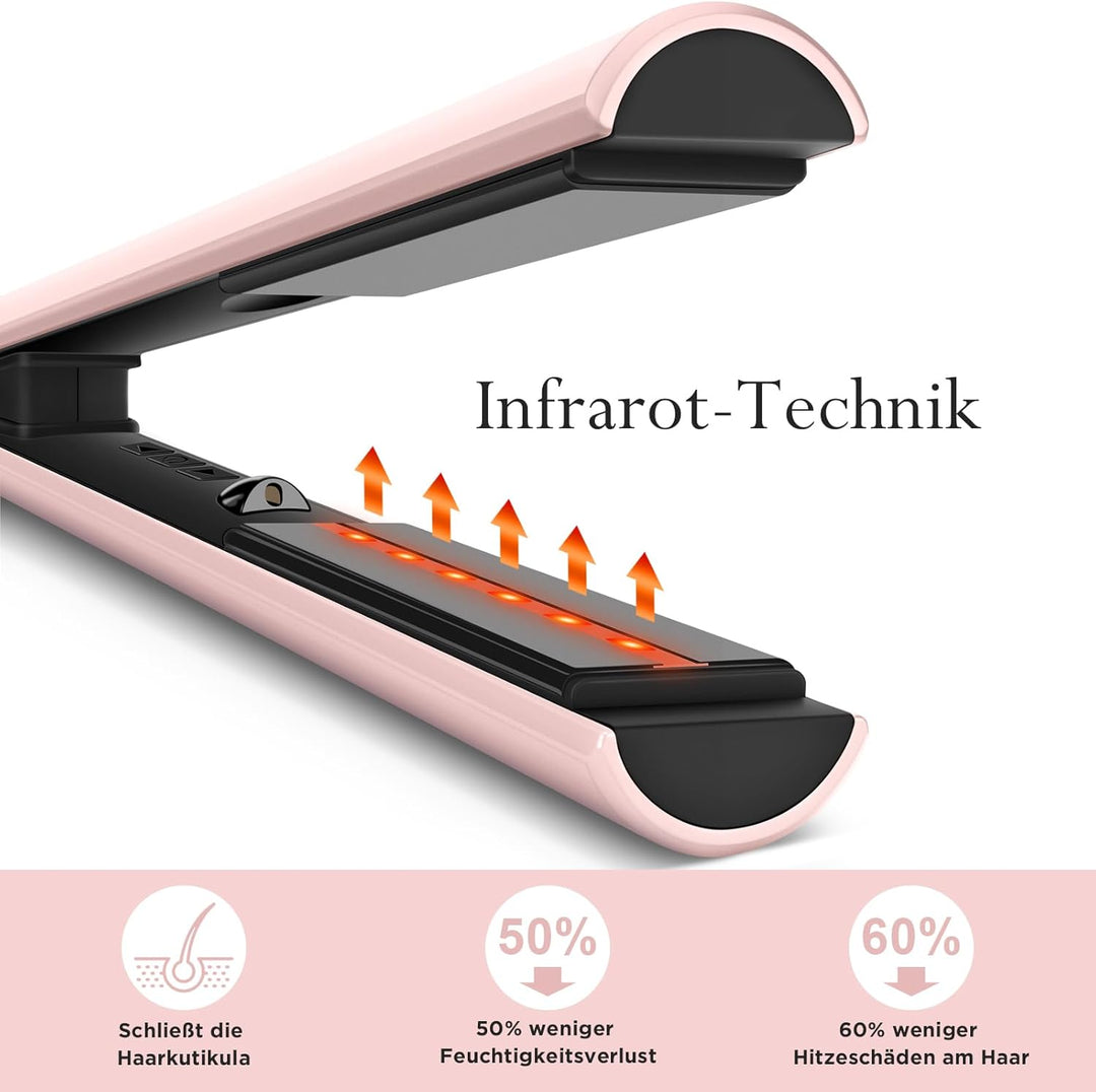 Infrarot-Ionen Haarglätter, PARWIN PRO BEAUTY 2 IN 1 Glätteisen Locken und Glätten, Infrarot- und Io