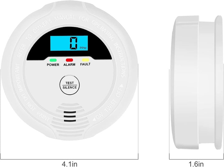 Kohlenmonoxid-Detektor, CO-Detektor mit digitaler LCD-Anzeige und akustischen Alarmen Carbon Monoxid