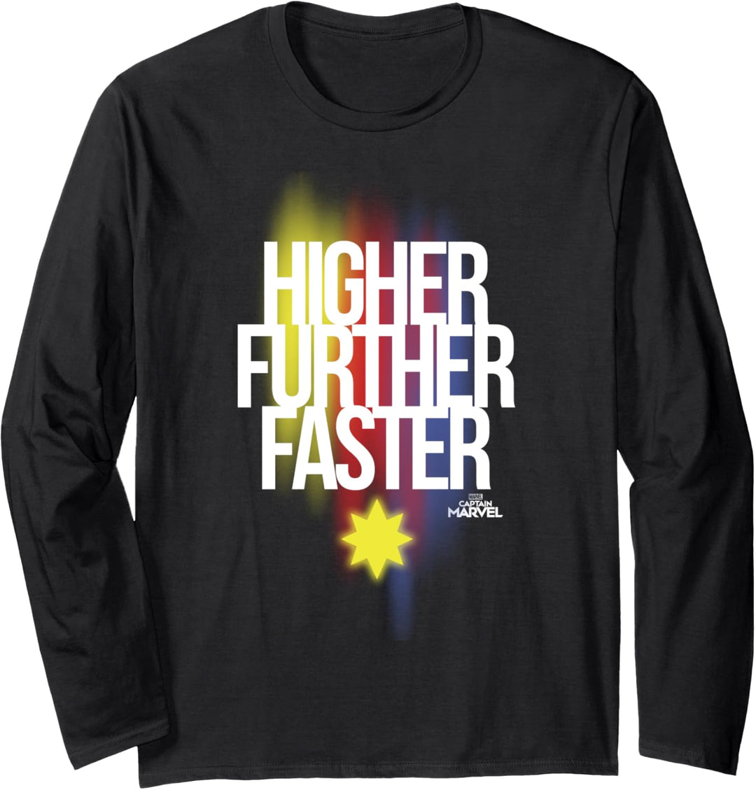 Captain Marvel Higher Further Faster Gradient Langarmshirt
