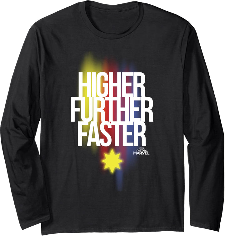 Captain Marvel Higher Further Faster Gradient Langarmshirt
