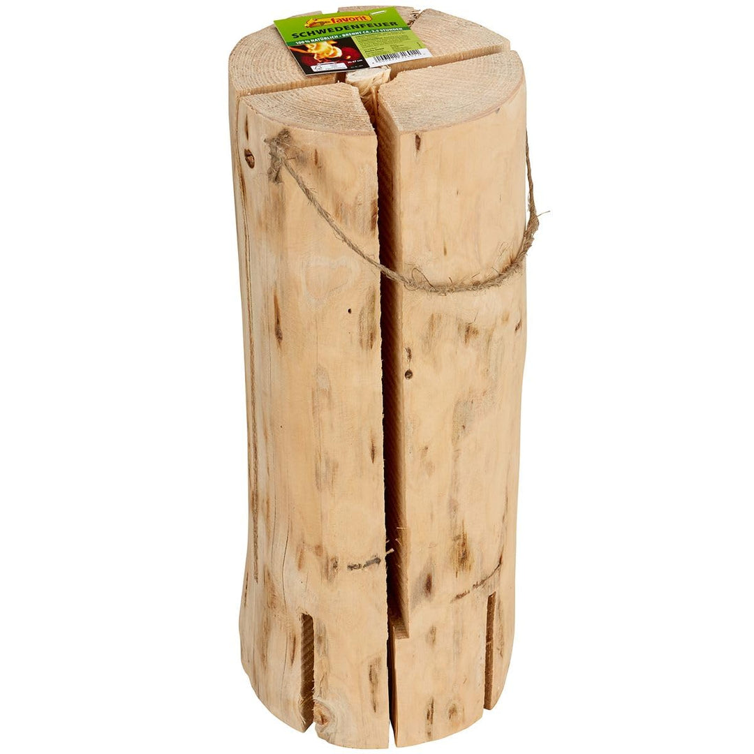 Schwedenfeuer 47 cm x 18 cm Brenndauer 3,5h Holz Kamin Feuerschale (1), 1