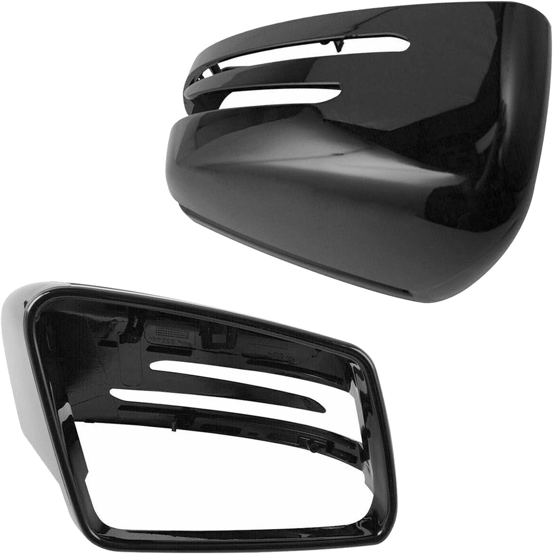 KYYET Seitenspiegel-Abdeckkappe schwarz glänzend für W176 W204 C204 W212 W211 W246 C117, Schwarz glä